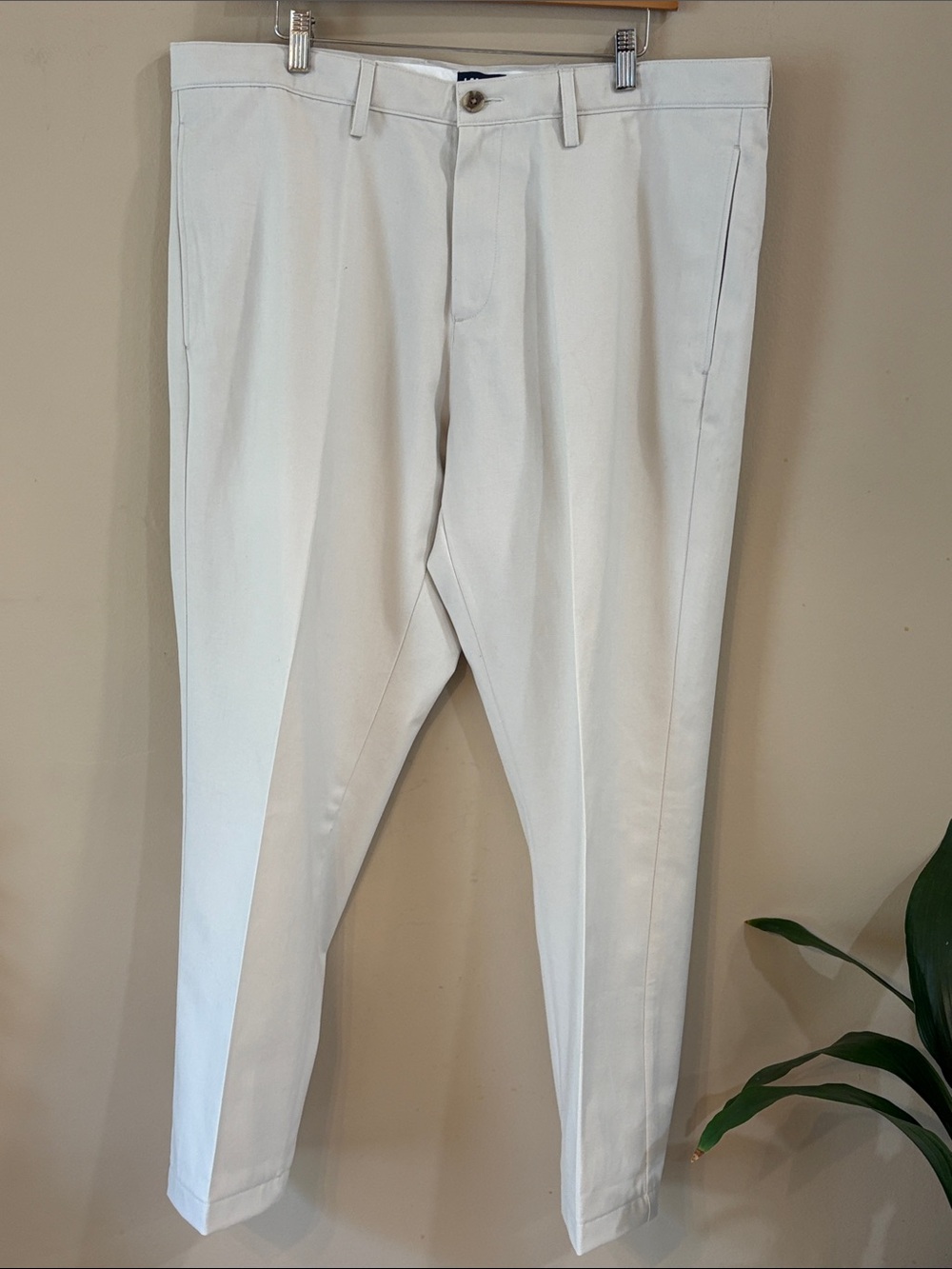 Lands’ End Stone Colored Men's Chino Pants - Straight Leg Relaxed Fit
